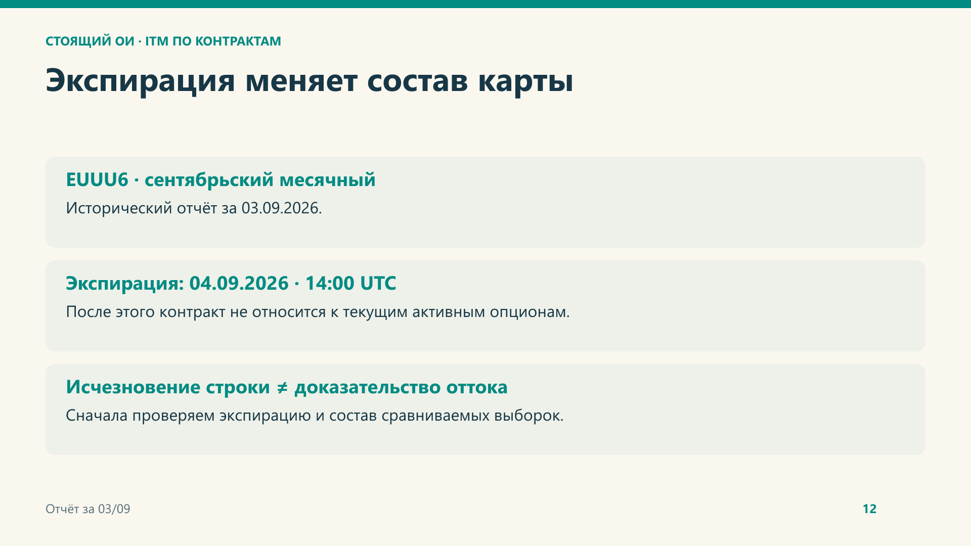 Экспирация меняет состав карты.